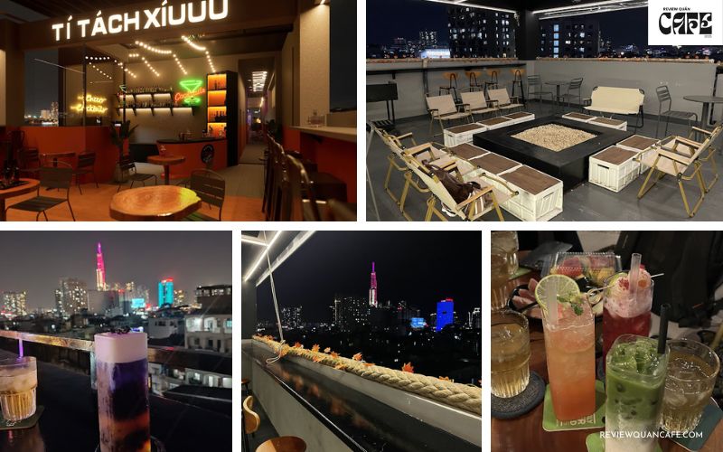 Top 7 quán cafe Bình Thạnh view Landmark rooftop cực chill Không gian và thức uống tại quán cafe Tí Tách Xíuuu Rooftop