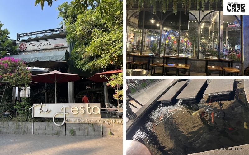 Top 3 quán cafe cá Koi Quận 7 đẹp, cực chill được yêu thích nhất The Festa Coffee & Tea – Quán cafe cá Koi Quận 7 kết hợp thư giãn và học tập