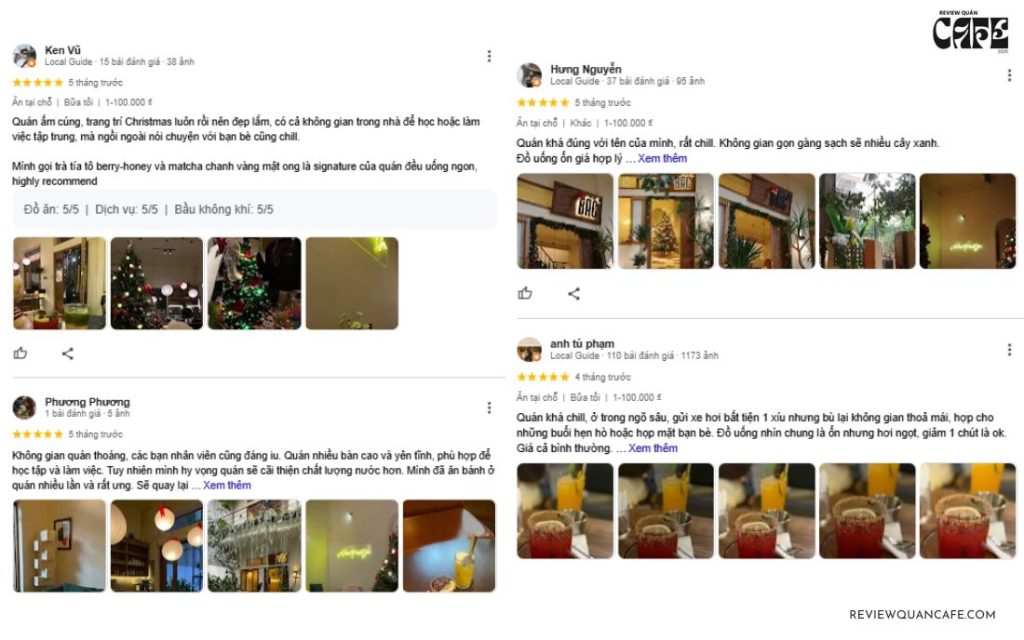 Bấc Cafe & Chill – Một không gian chữa lành giữa lòng Hà Nội Một vài đánh giá thực tế của khách hàng về Bấc Cafe & Chill
