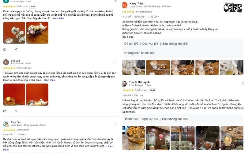 Review Tonkin Specialty Coffee – Nơi hội tụ tinh hoa cà phê Việt Một số đánh giá của khách hàng dành cho Tonkin Specialty Coffee